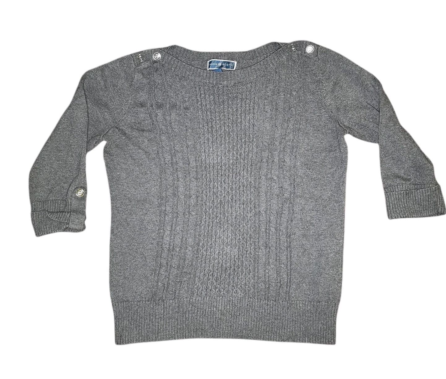 Karen Scott Petites Sweater Cable Knit Boat Neck Women's Small