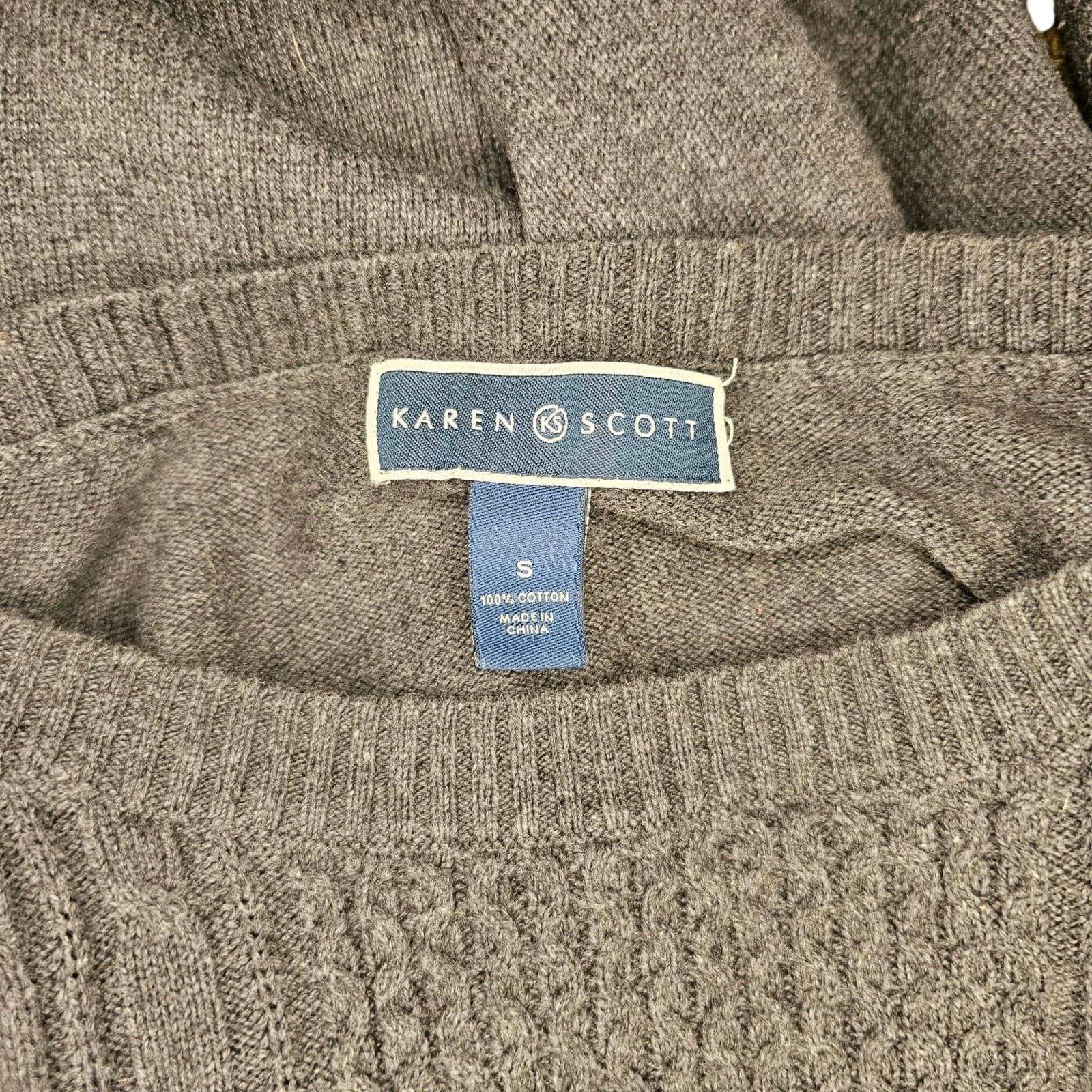 Karen Scott Petites Sweater Cable Knit Boat Neck Women's Small - Thumbnail 9