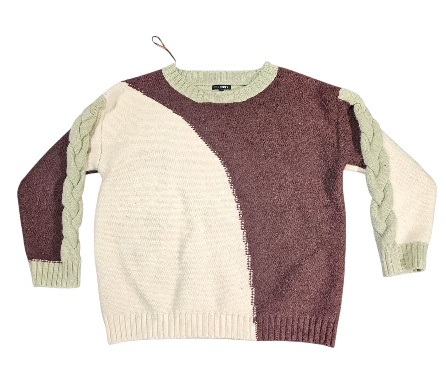 Papermoon Color Block Knitted Sweater Size Large