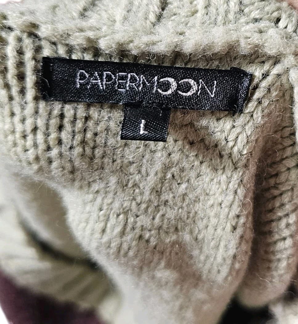 Papermoon Color Block Knitted Sweater Size Large - Thumbnail 12
