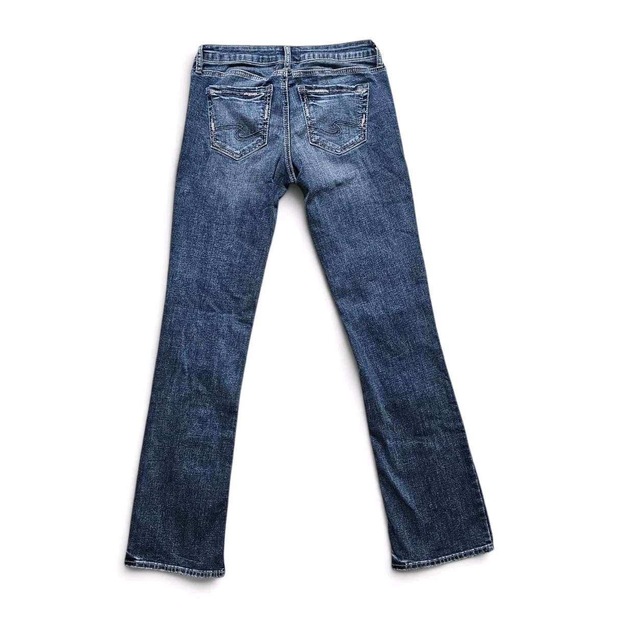 Silver jeans Co. Tuesday Slim Boot Cut Women’s Jeans 30x35 Low Rise Dark Wash - Thumbnail 2