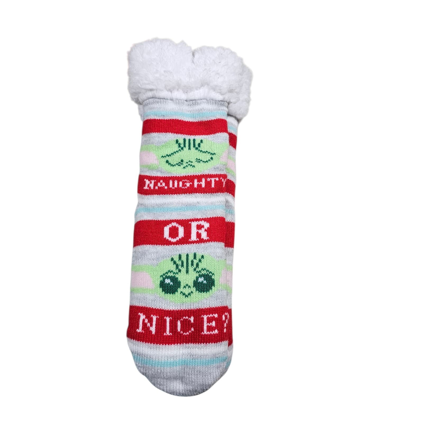 NEW Star Wars Mandalorian Slipper Socks Naughty or Nice Shoe SZ 4-10 Baby Yoda - Thumbnail 3
