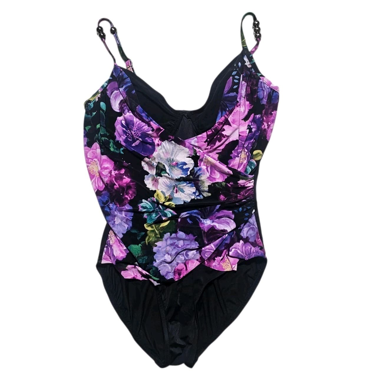 Magicsuit "New Romantic" Louise Floral Print Drape One Price SwimSuit Woman's 10