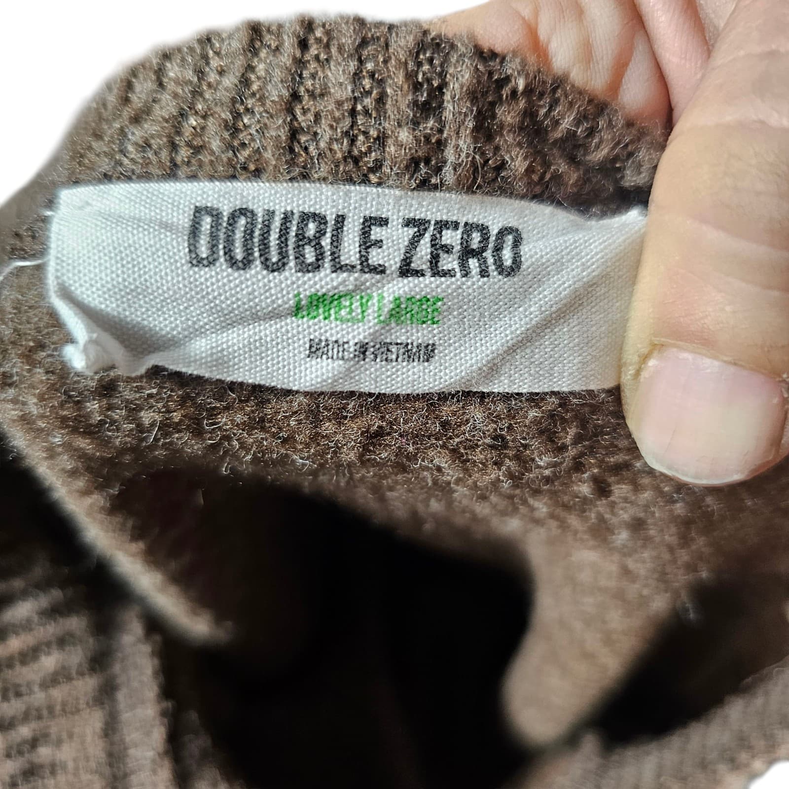 Double Zero Women Brown Long Sleeves Crew Neck Cropped Relaxed Sweater Size L - Thumbnail 6