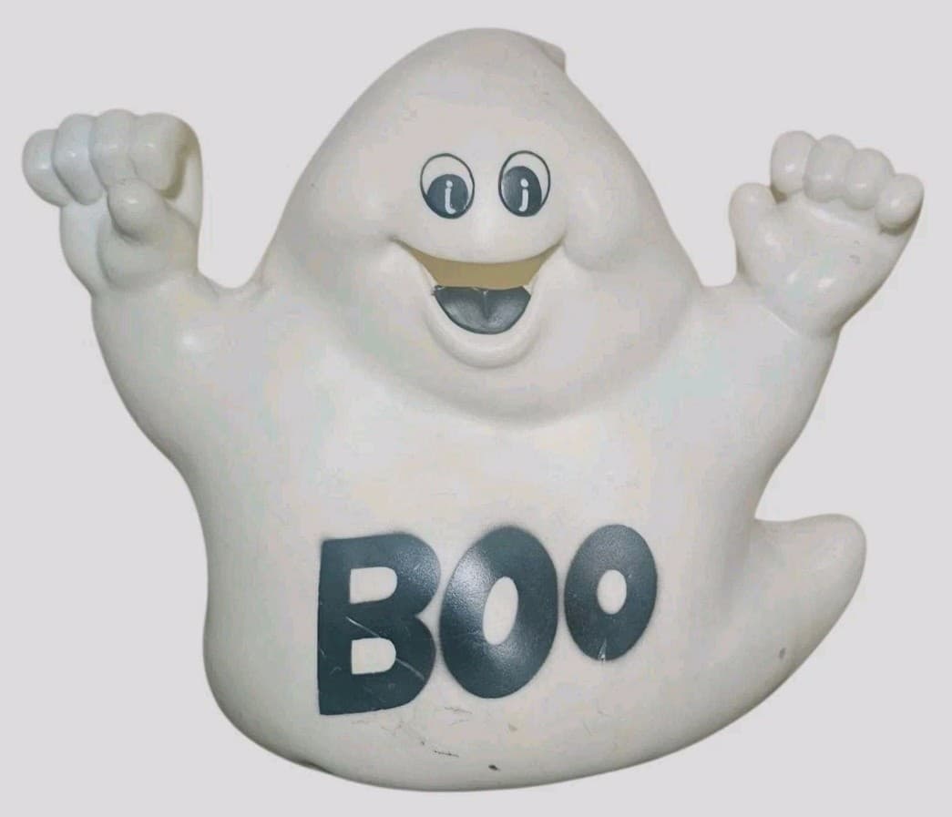 Vintage 90s Halloween "BOO" Ghost Blow Mold. Indoor/Outdoor. 11" - No Light