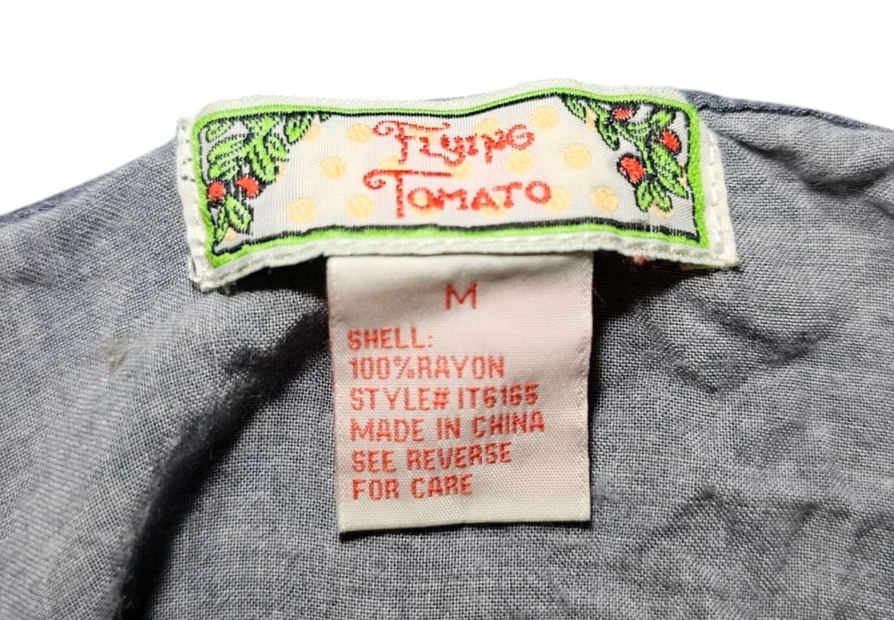 Flying Tomato Woman's Medium Blouse Boho Geometric Pattern - Thumbnail 9