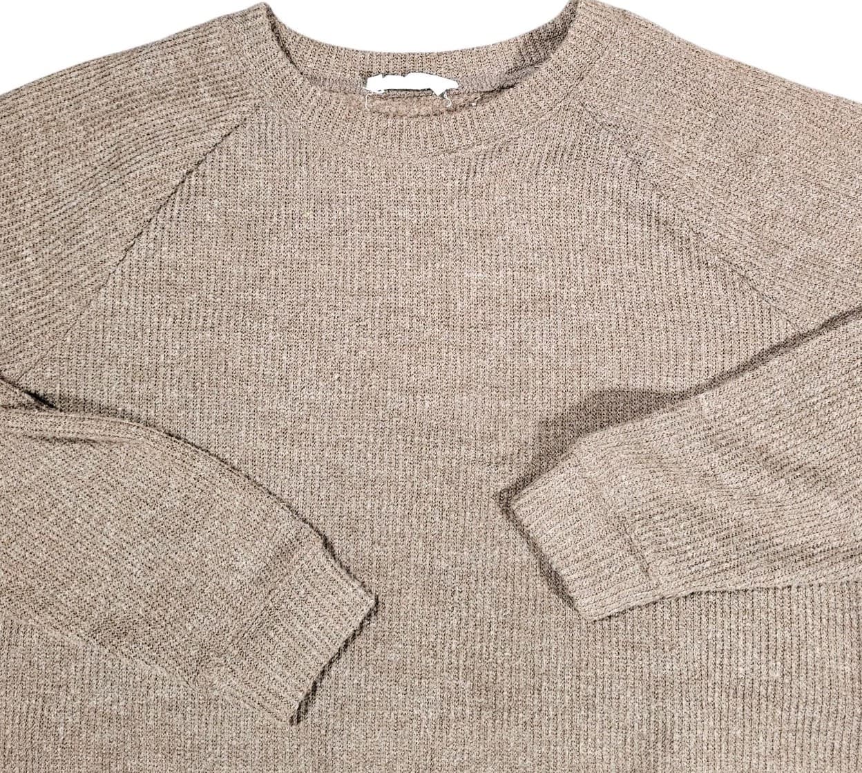 Double Zero Women Brown Long Sleeves Crew Neck Cropped Relaxed Sweater Size L - Thumbnail 9