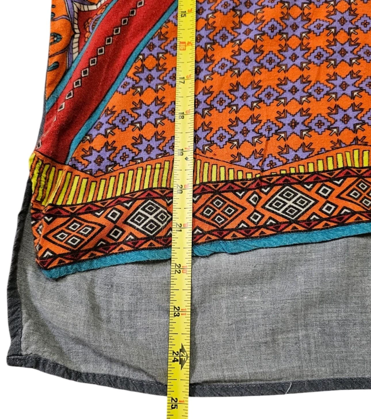 Flying Tomato Woman's Medium Blouse Boho Geometric Pattern - Thumbnail 11