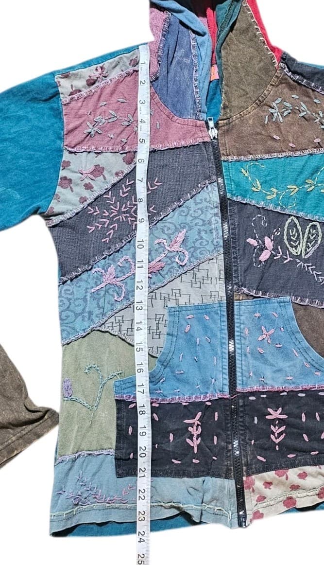 Avatar Women's Patchwork Boho Style Zip Up Hoodie Women's Size Small - Thumbnail 8