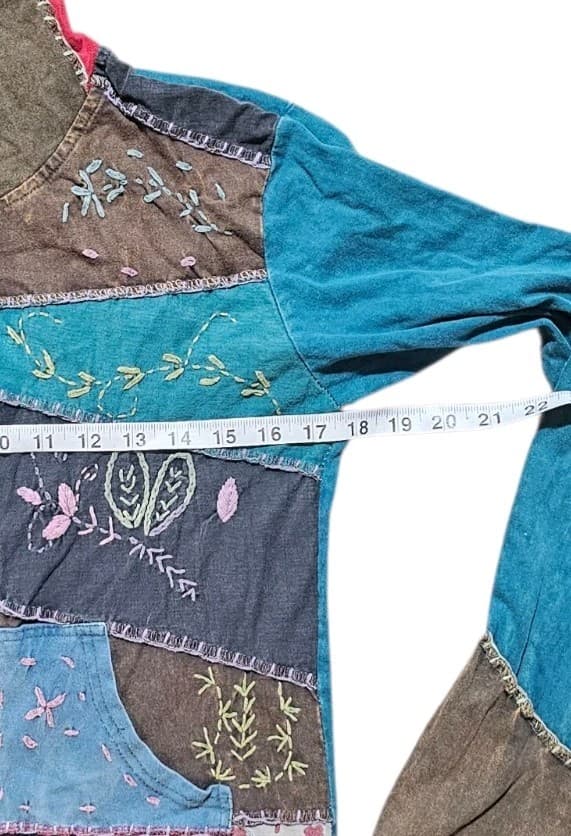 Avatar Women's Patchwork Boho Style Zip Up Hoodie Women's Size Small - Thumbnail 9