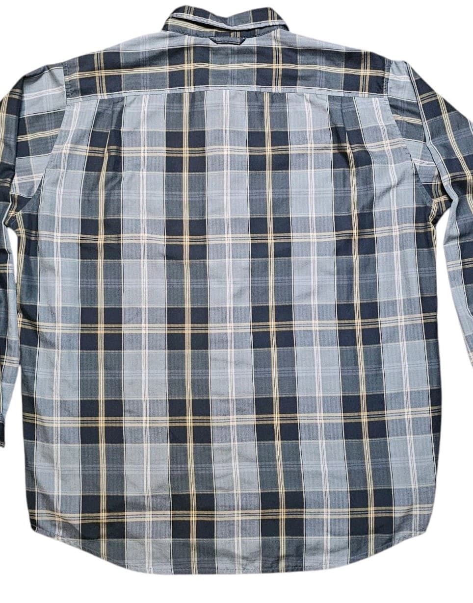 ExOfficio Shirt Mens Size 2xl Gray Plaid Polyester Casual Button Up Long Sleeve - Thumbnail 12