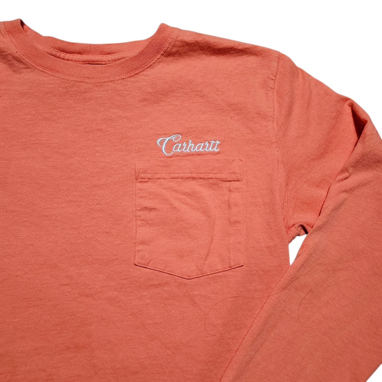 Carhart Womans Long Sleeve Loose Fit Shirt Large 12-14 Salmon - Thumbnail 4
