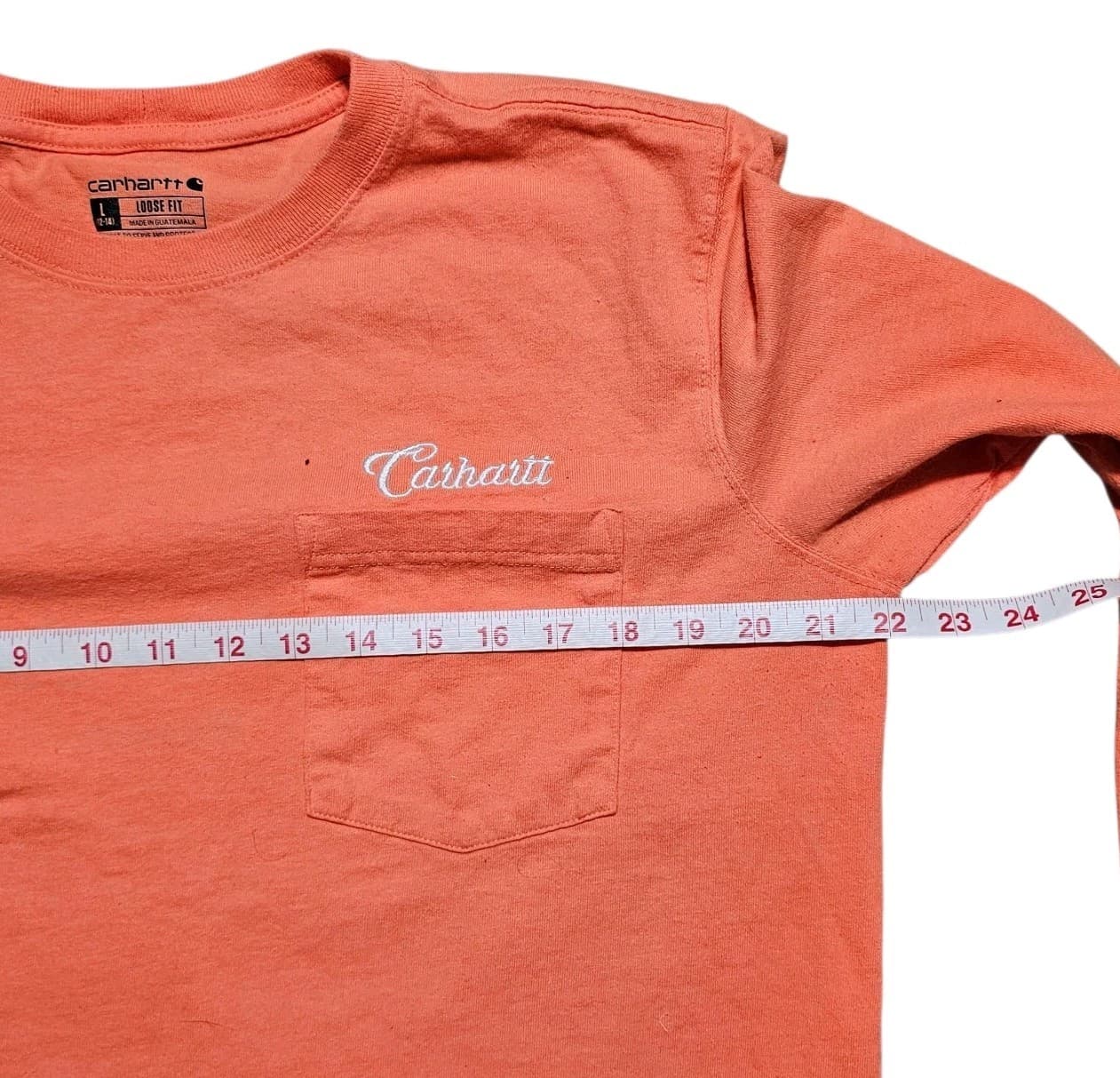 Carhart Womans Long Sleeve Loose Fit Shirt Large 12-14 Salmon - Thumbnail 9