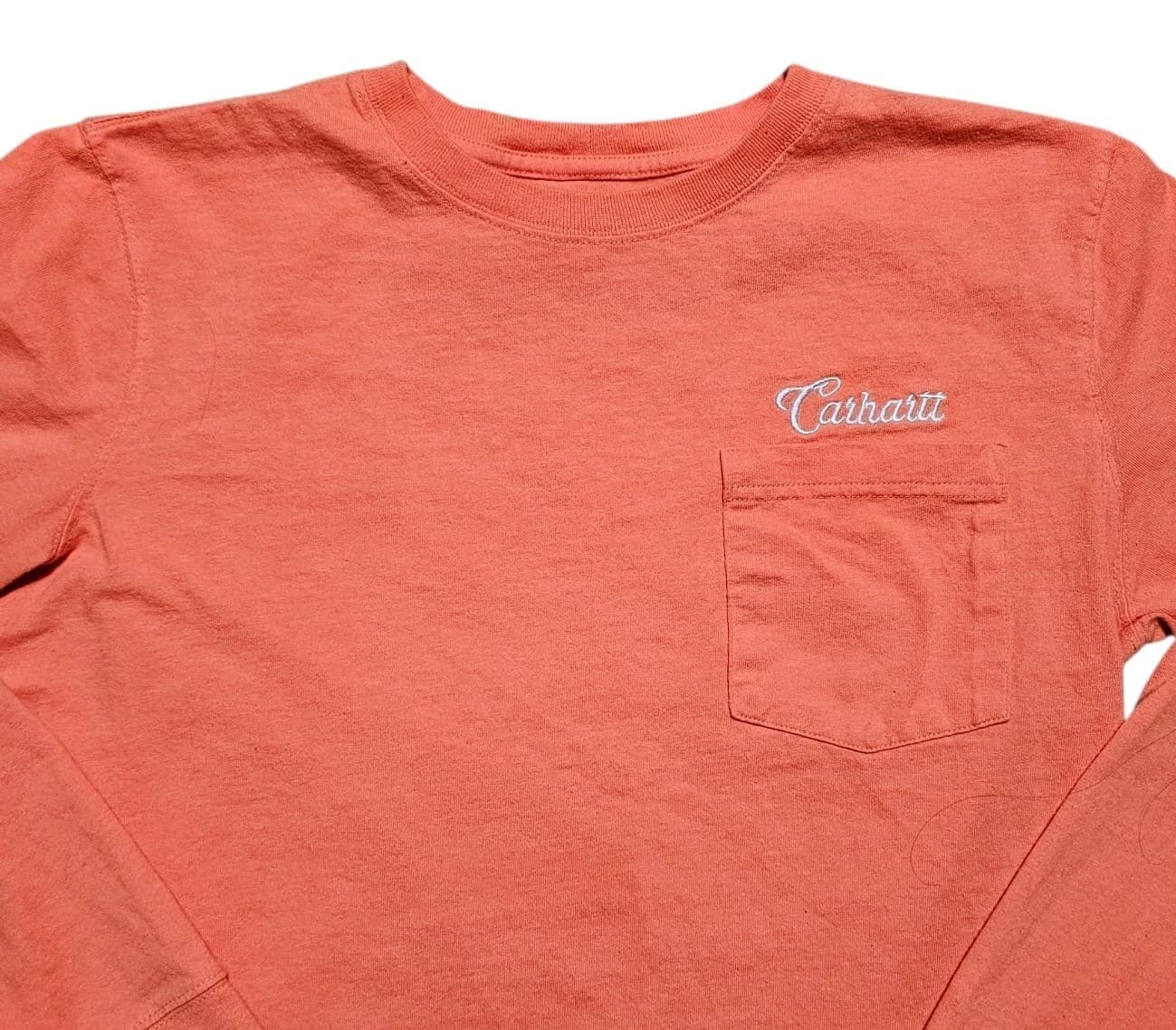 Carhart Womans Long Sleeve Loose Fit Shirt Large 12-14 Salmon - Thumbnail 2