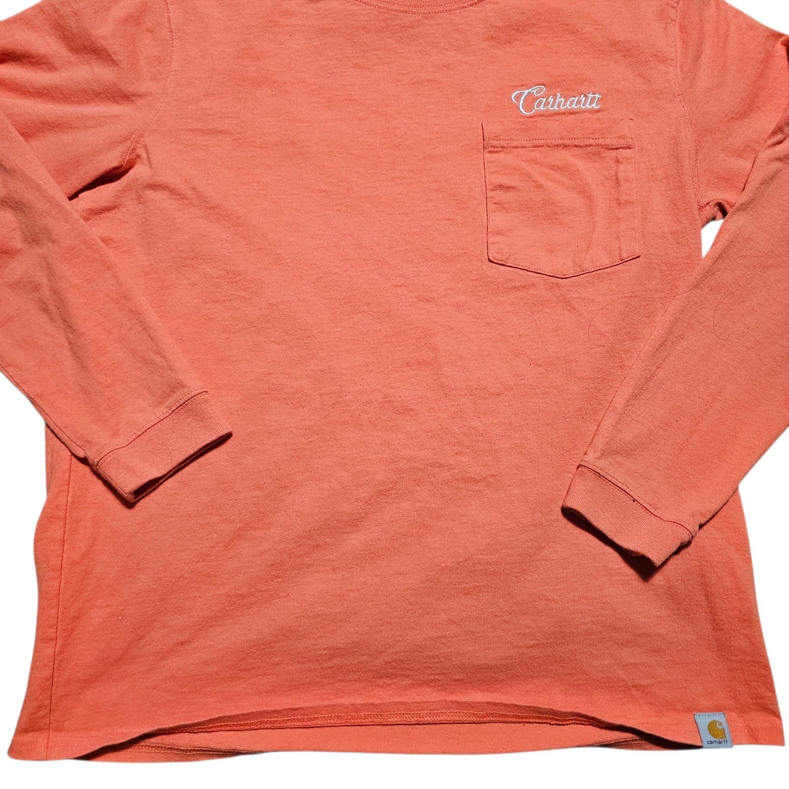 Carhart Womans Long Sleeve Loose Fit Shirt Large 12-14 Salmon - Thumbnail 3
