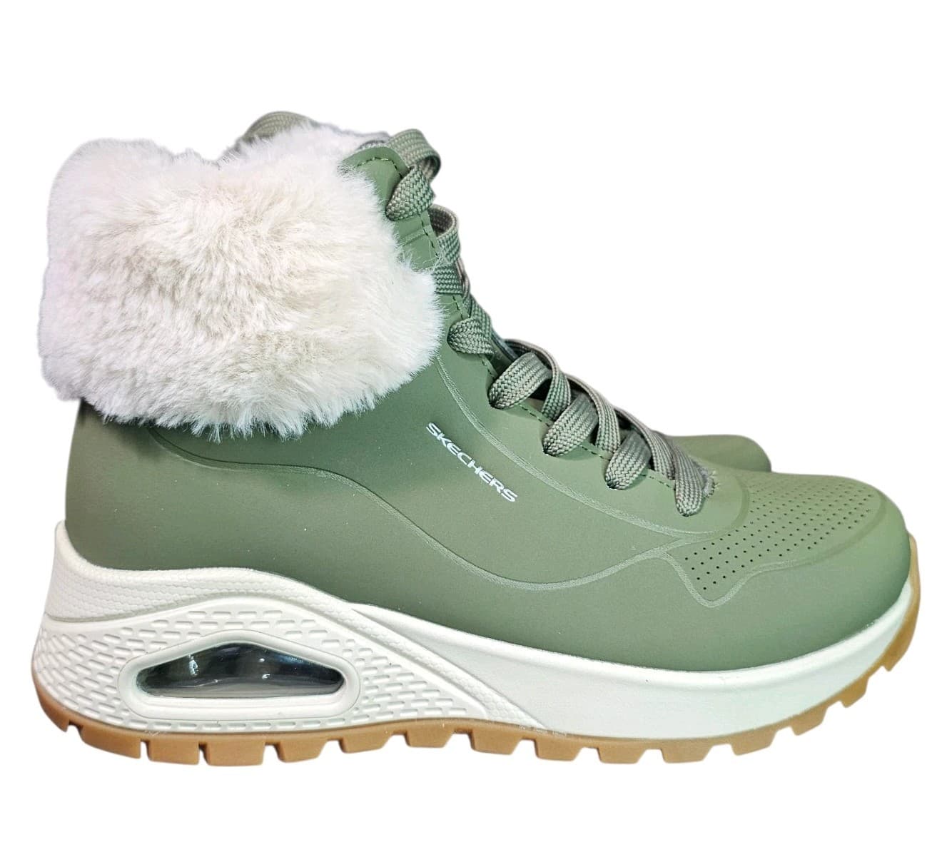 Skechers Uno Rugged- Fall Air Memory Foam Womans Size 6 Olive - Thumbnail 5