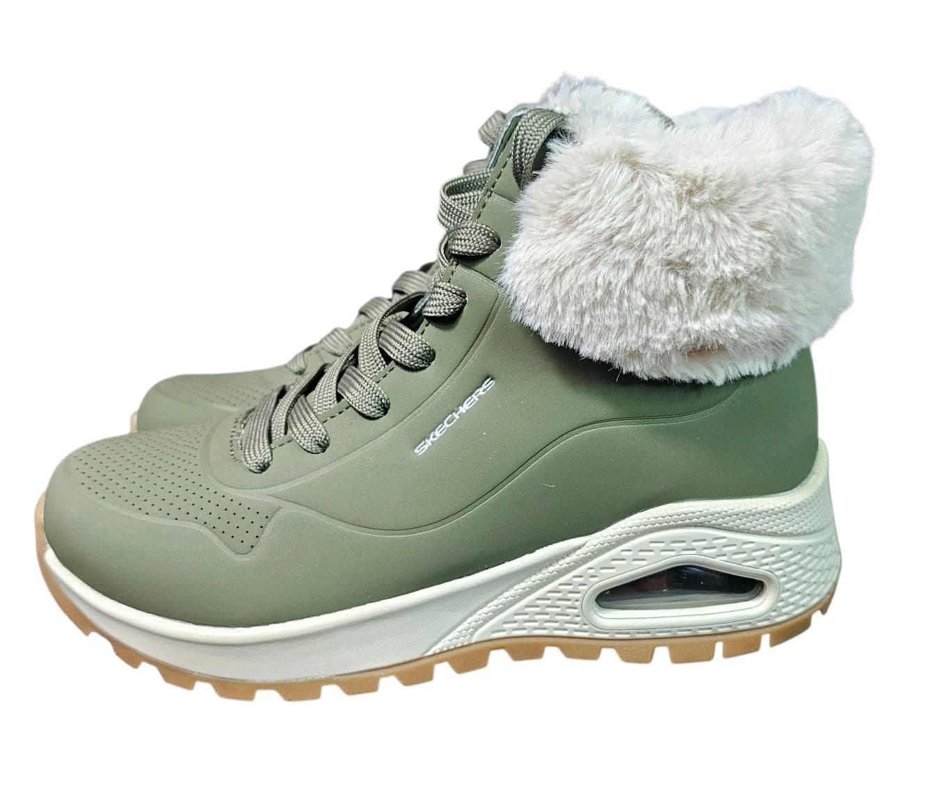 Skechers Uno Rugged- Fall Air Memory Foam Womans Size 6 Olive - Thumbnail 2