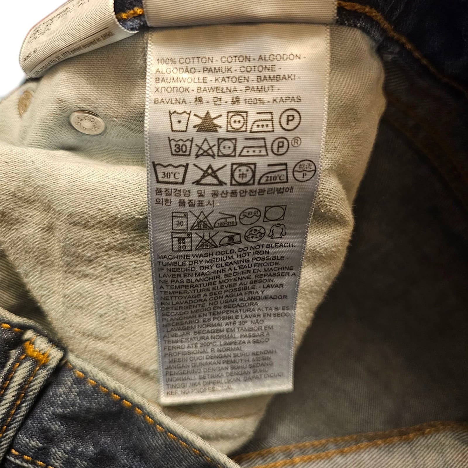 Levis Jeans Mens 36x32 Blue 505 Straight Regular Fit Denim - Thumbnail 18