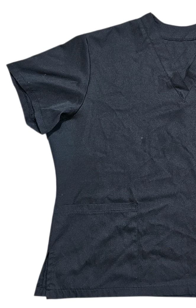 Scrub Med Black V-neck Medical Scrup Top Shirt Nurse Doctor Vet Size 22 - Thumbnail 3