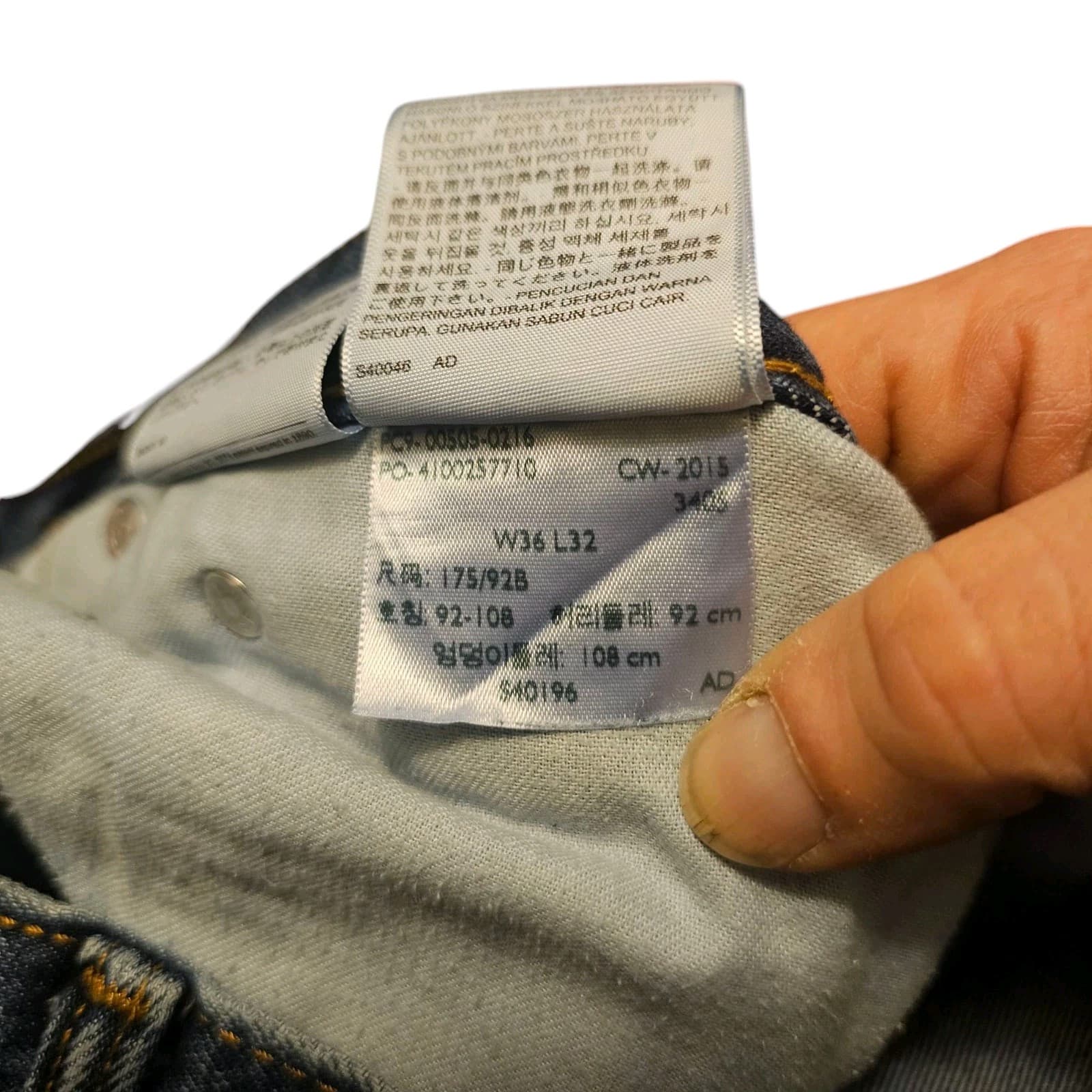 Levis Jeans Mens 36x32 Blue 505 Straight Regular Fit Denim - Thumbnail 19