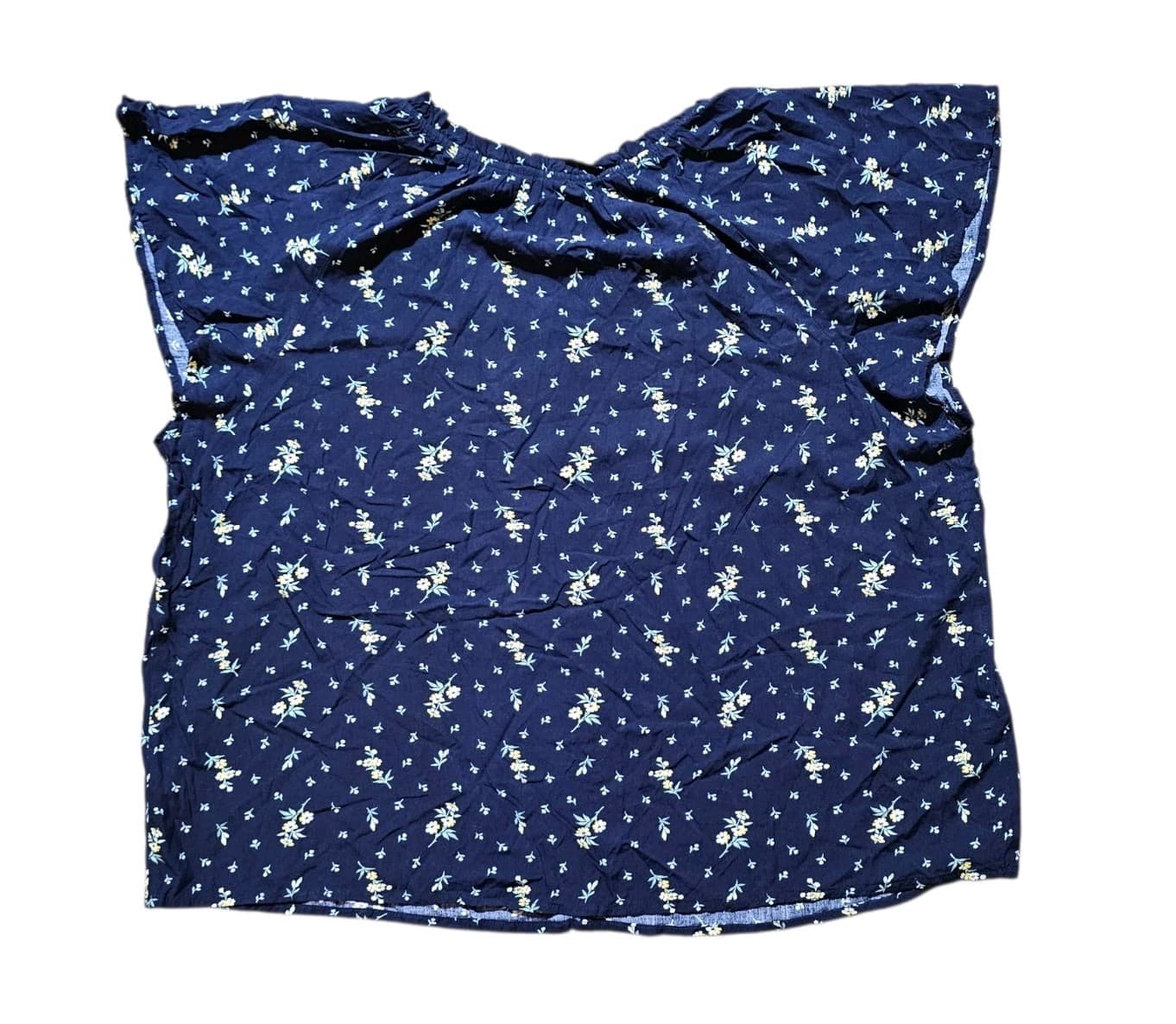 Gap Factory Split Neck Top Navy Floral Women's Size Extra Large - Thumbnail 7