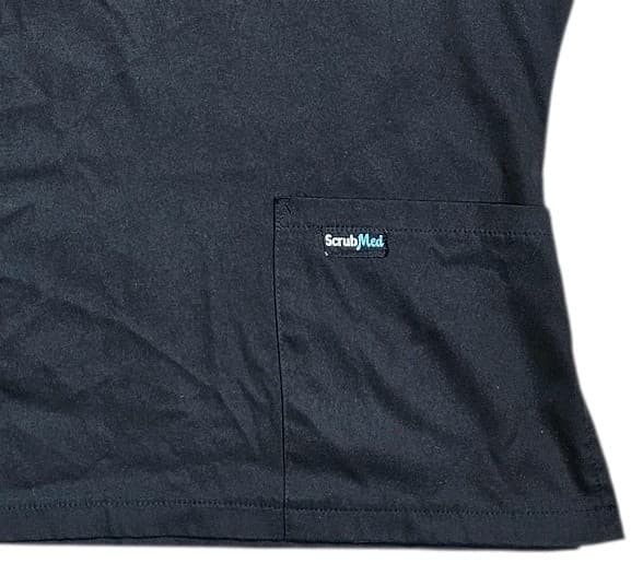 Scrub Med Black V-neck Medical Scrup Top Shirt Nurse Doctor Vet Size 22 - Thumbnail 4