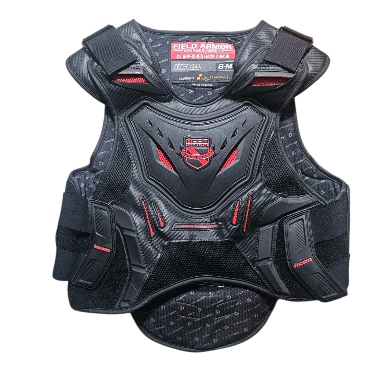 Icon Field Armor Stryker Motorcycle Vest Size S/M (Missing 2 Rivots See Pics)
