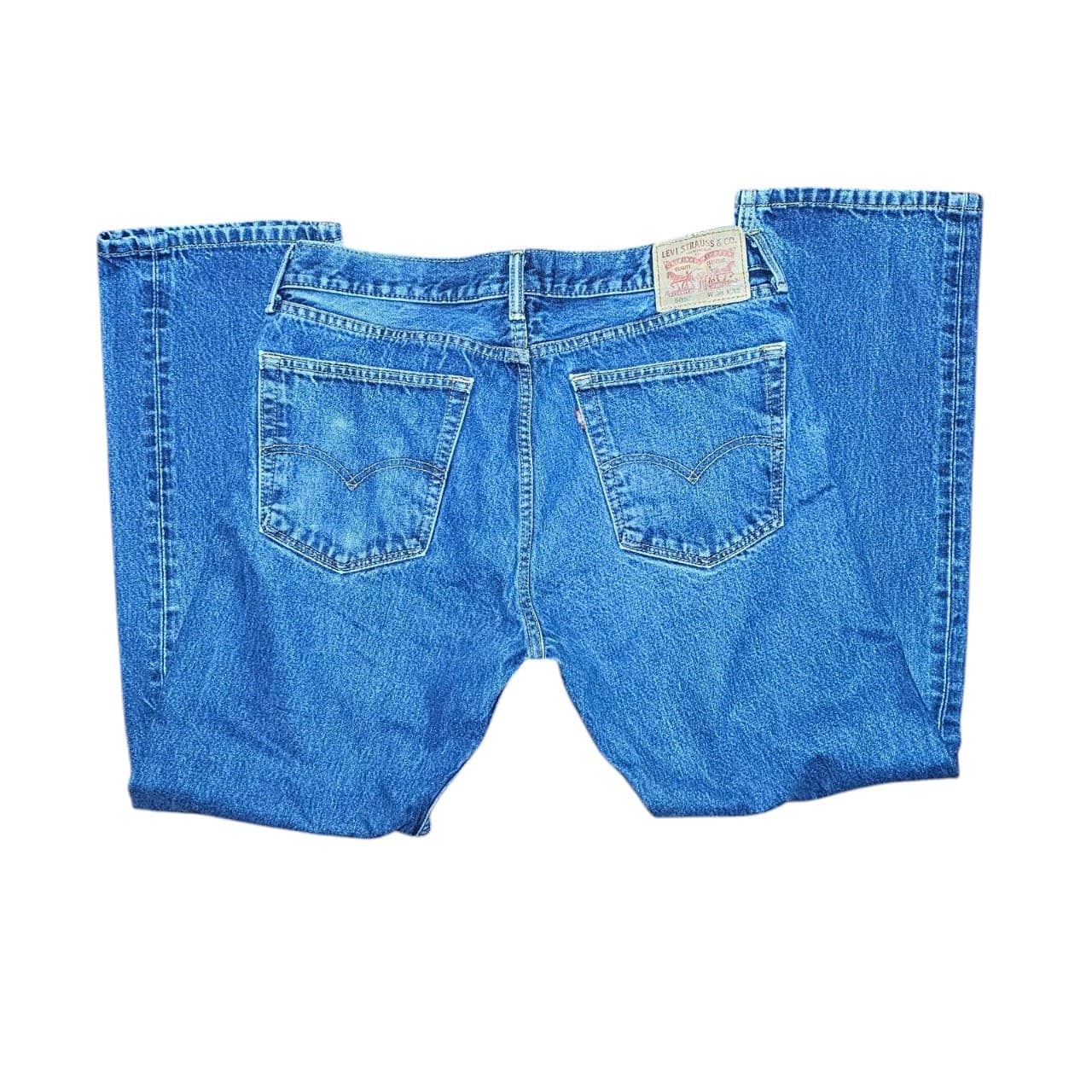 Levis Jeans Mens 36x32 Blue 505 Straight Regular Fit Denim