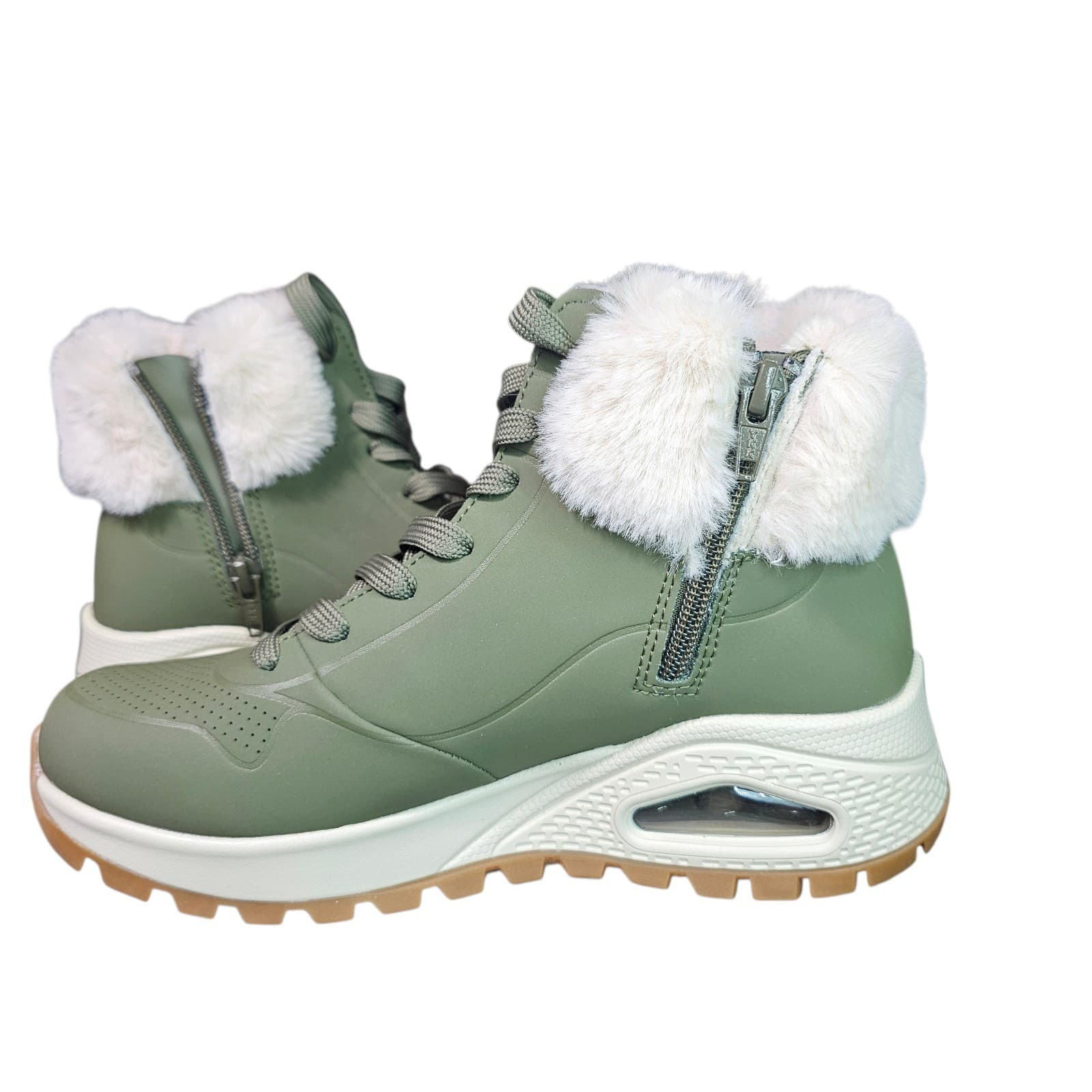 Skechers Uno Rugged- Fall Air Memory Foam Womans Size 6 Olive - Thumbnail 8