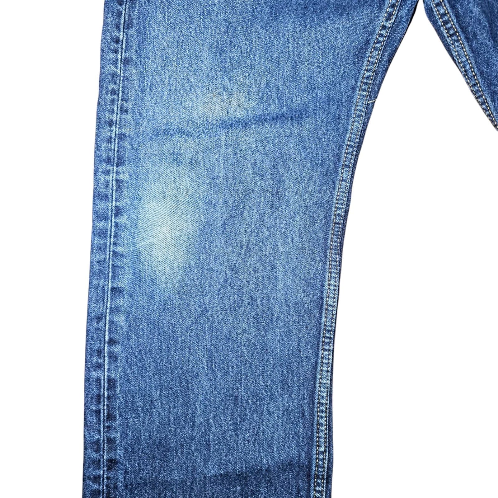 Levis Jeans Mens 36x32 Blue 505 Straight Regular Fit Denim - Thumbnail 8