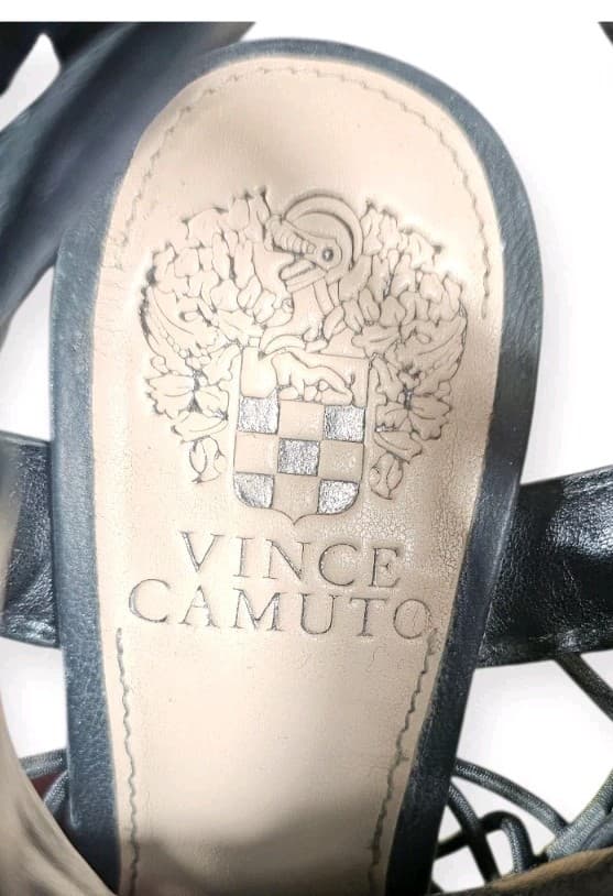 Vince Camuto Size 5m Heels Evel Cages Sandal In Black Cone Heel Leather Size 5m - Thumbnail 15