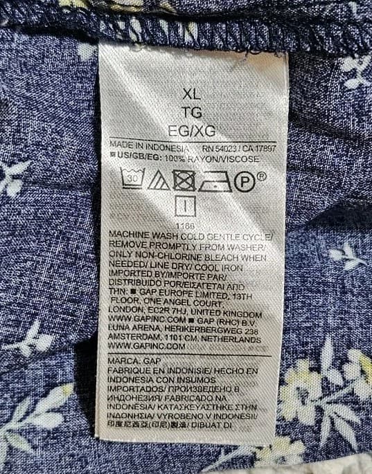 Gap Factory Split Neck Top Navy Floral Women's Size Extra Large - Thumbnail 11