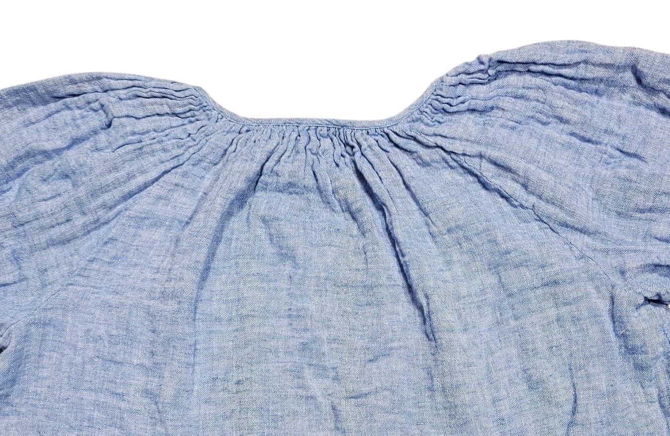 J. Crew Womans Xxs Swingy Puff Sleeve Gauzy Cotton Linen Blend Top Nwt - Thumbnail 7