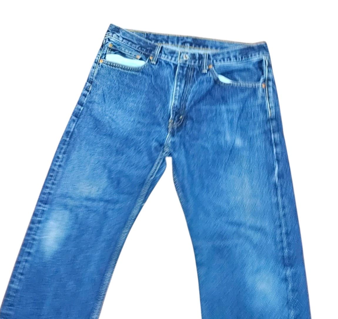 Levis Jeans Mens 36x32 Blue 505 Straight Regular Fit Denim - Thumbnail 4