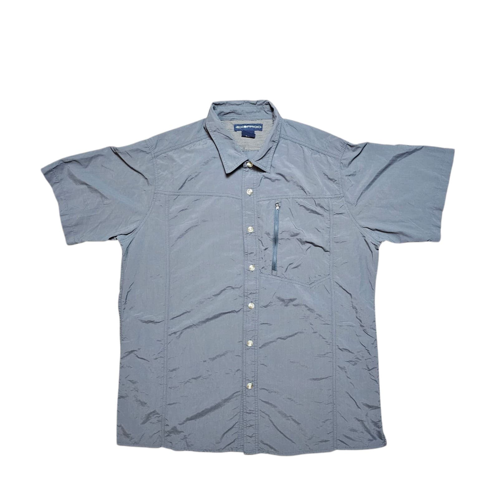 Exofficio Mens Button Up Gray Nylon Outdoorsman Shirt XXL - Thumbnail 6