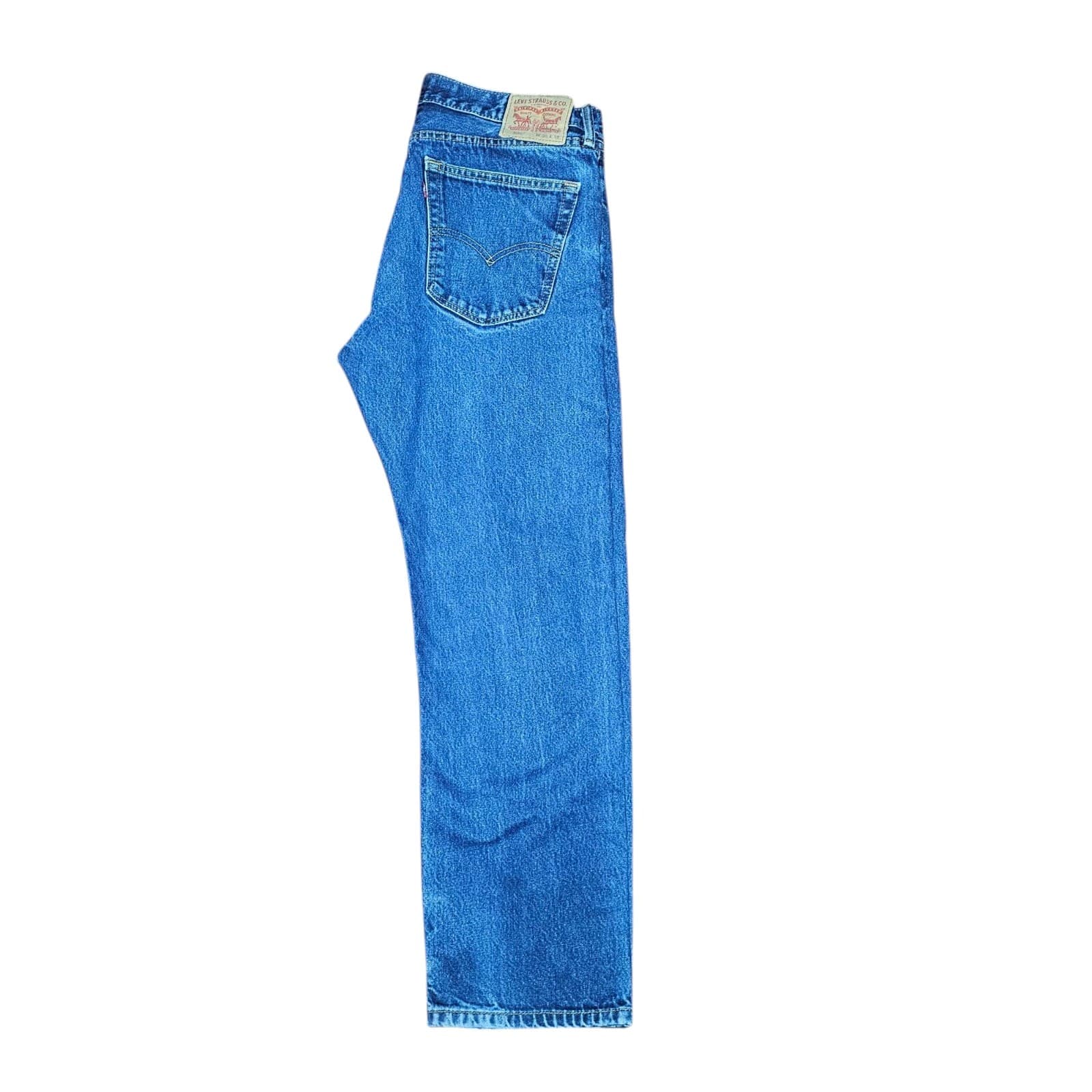 Levis Jeans Mens 36x32 Blue 505 Straight Regular Fit Denim - Thumbnail 14