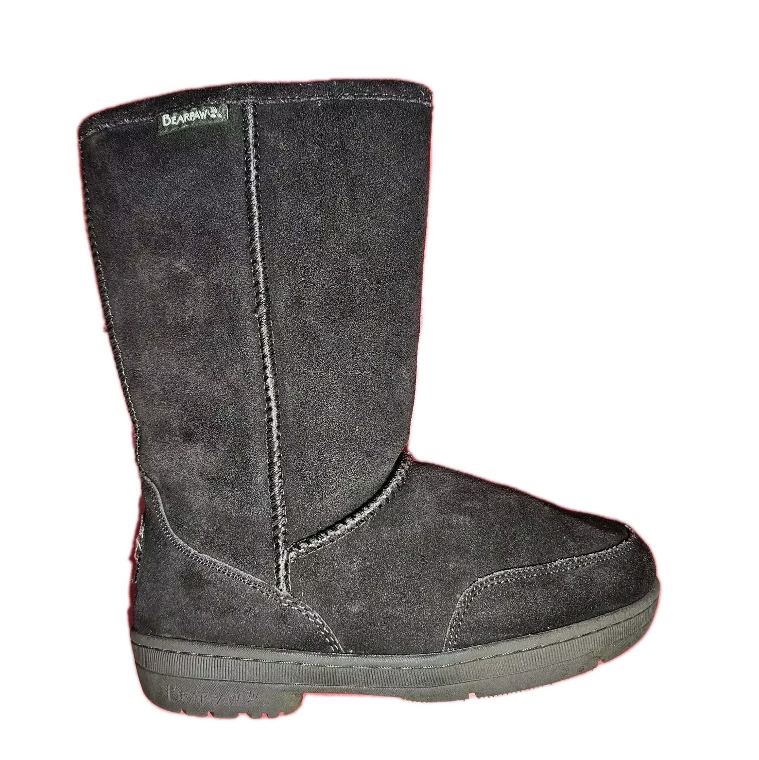 Women's Bearpaw Emma Short Brown Tan Suede Boots-Sheepskin Lined Size 6 - Thumbnail 2