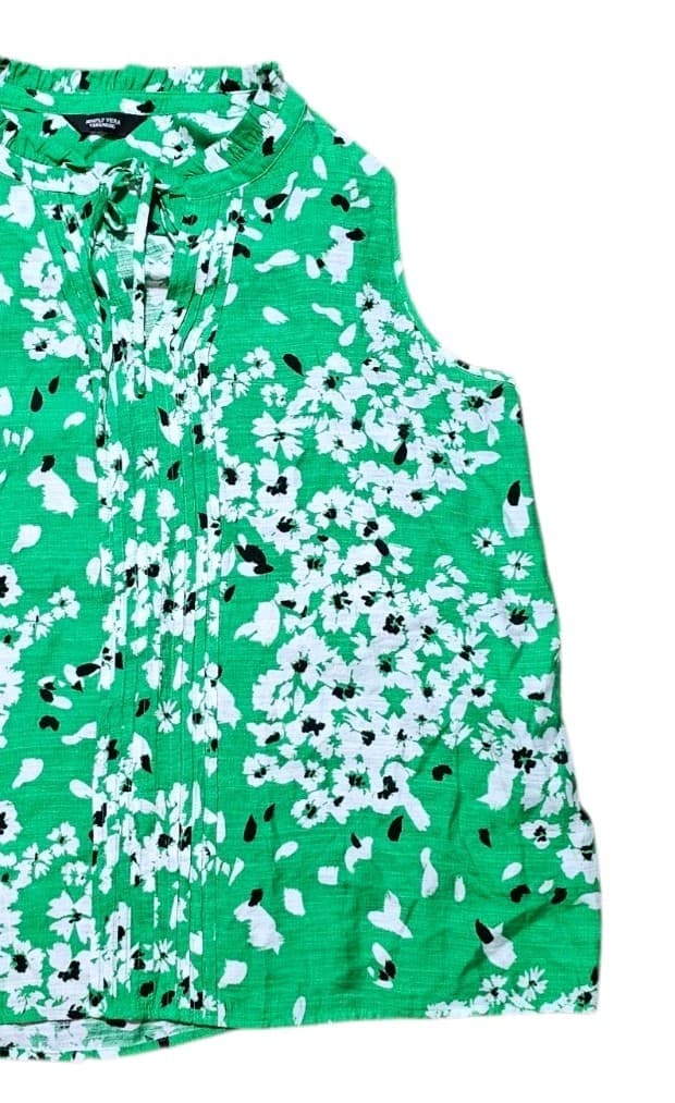 Simply Vera Wang Green Floral Print Sleeveless Tank Top Womans Size Xl - Thumbnail 5