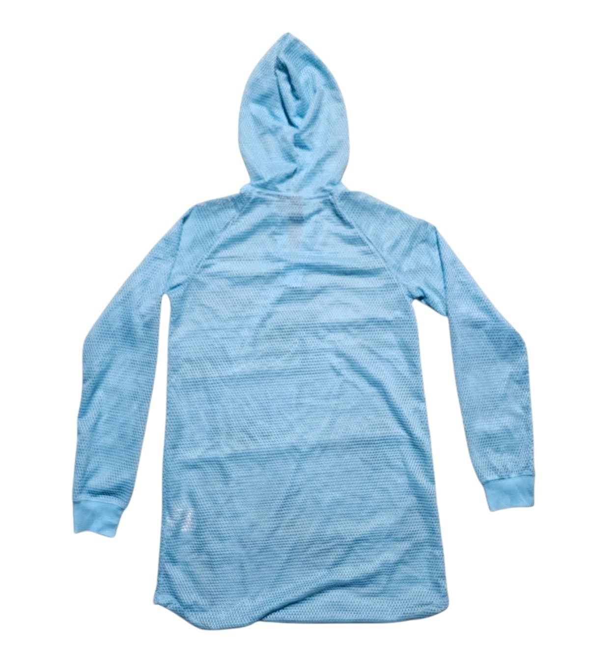 Ideology Aqua Color Mesh Long Sleeve Hooded Tunic Swimsuit Cover Up Woman's L - Thumbnail 3