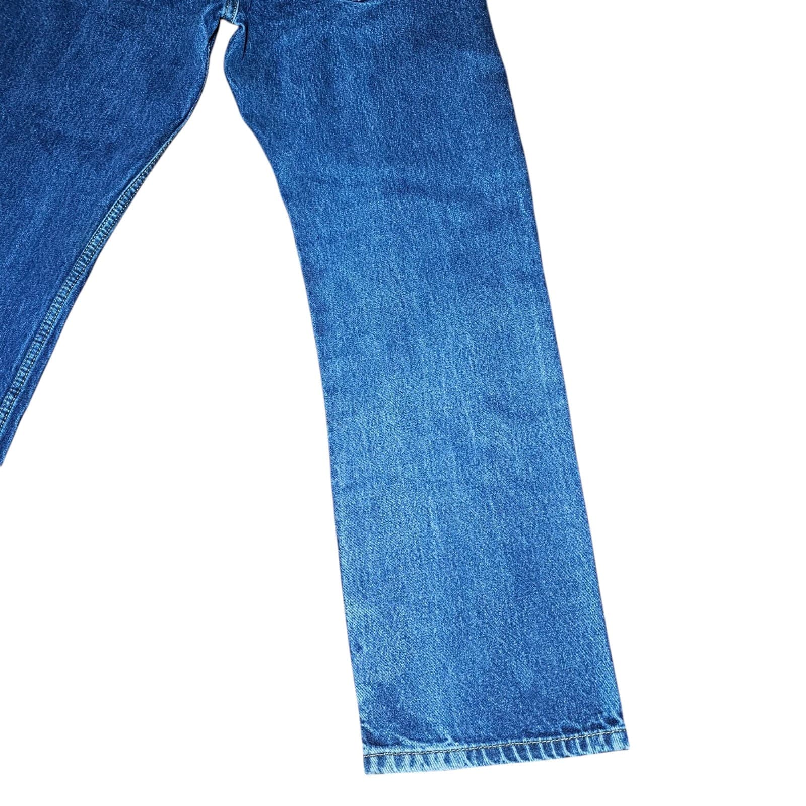 Levis Jeans Mens 36x32 Blue 505 Straight Regular Fit Denim - Thumbnail 10
