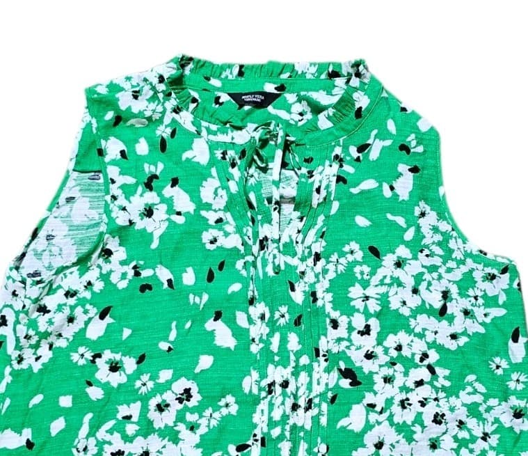 Simply Vera Wang Green Floral Print Sleeveless Tank Top Womans Size Xl - Thumbnail 3