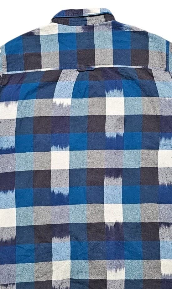 Woolrich Snap Up L/S Shirt Blue Black Indian Plaid Check Cotton Flannel Mens L - Thumbnail 20