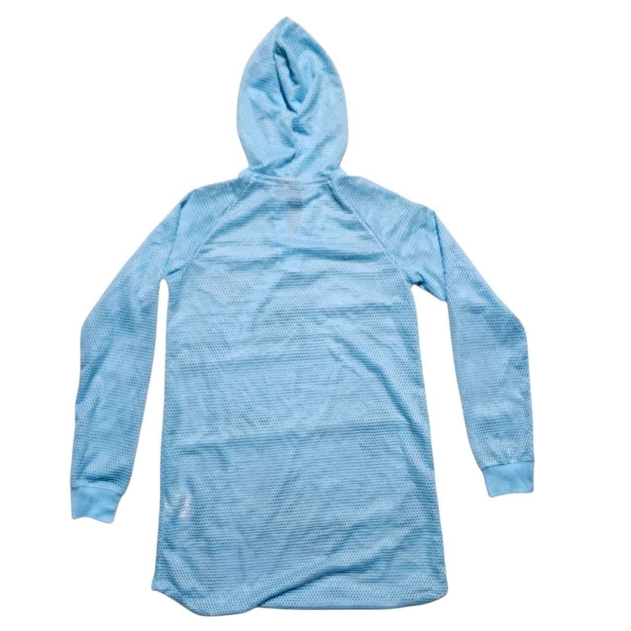 Ideology Aqua Color Mesh Long Sleeve Hooded Tunic Swimsuit Cover Up Woman's L - Thumbnail 4