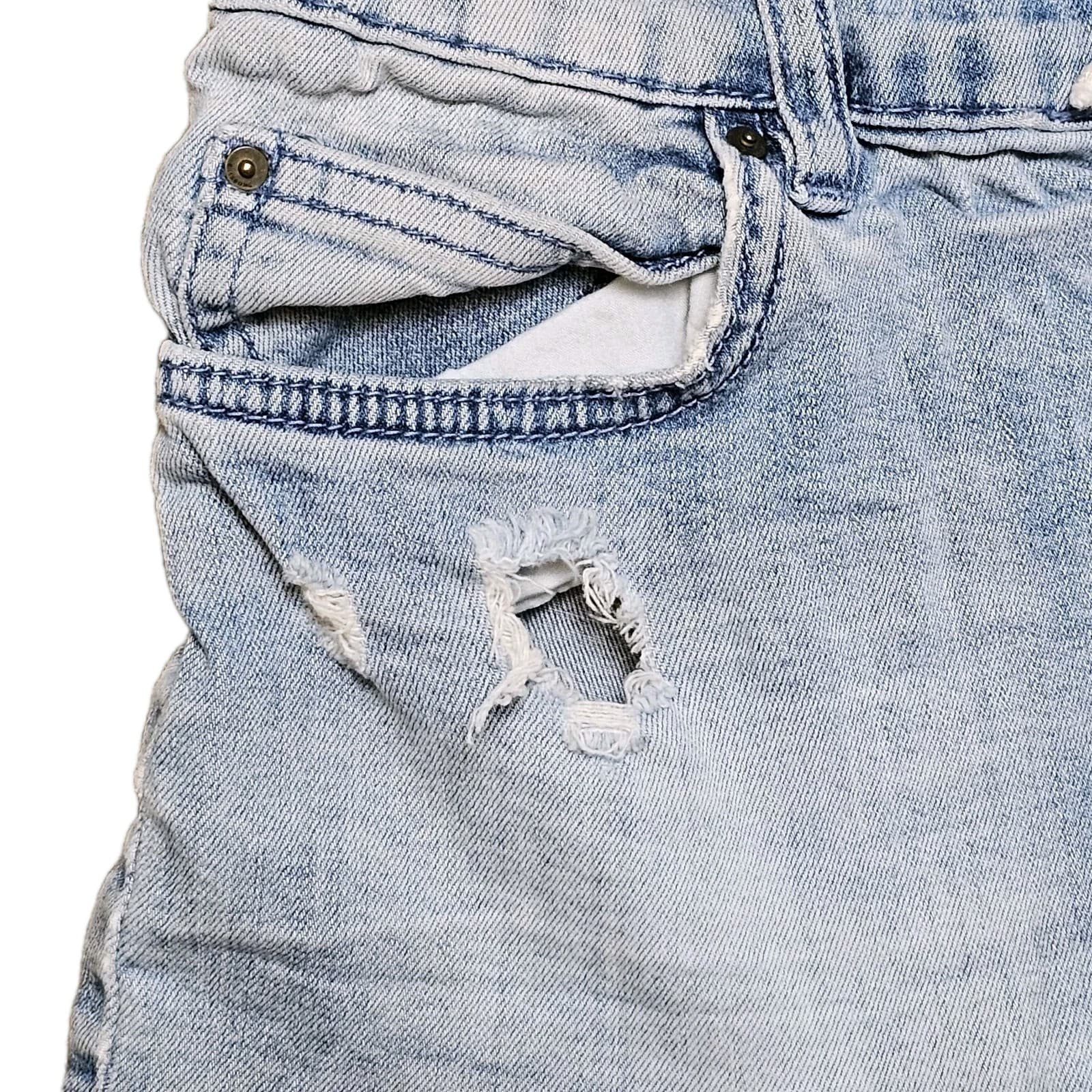 Billabong Cut-Off Shorts Womens Size 29 Blue Denim Distressed Lace Up Front - Thumbnail 7