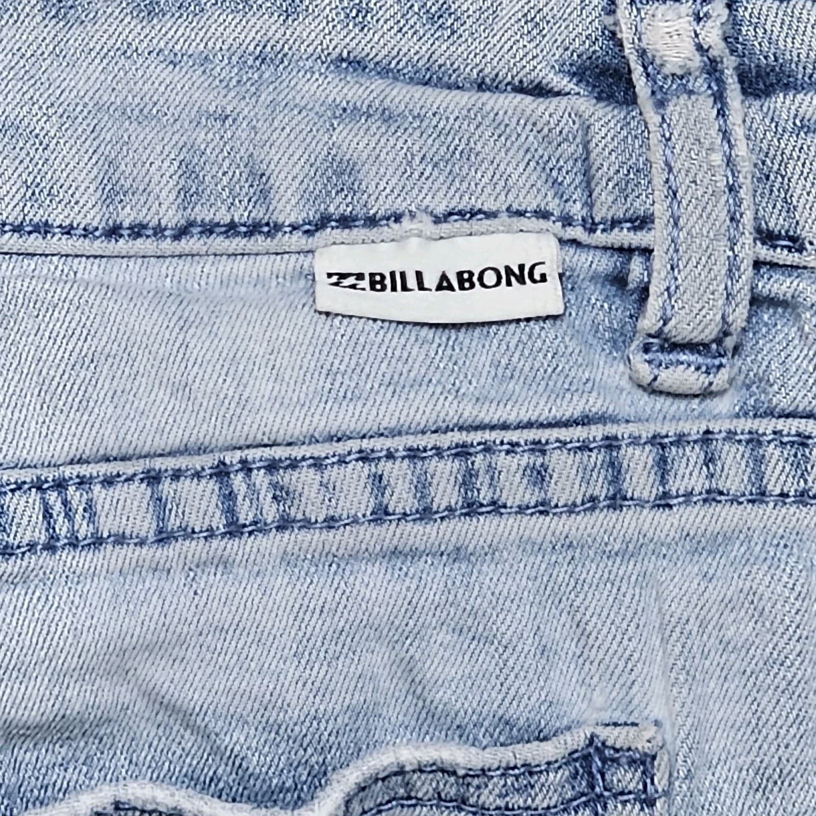 Billabong Cut-Off Shorts Womens Size 29 Blue Denim Distressed Lace Up Front - Thumbnail 4