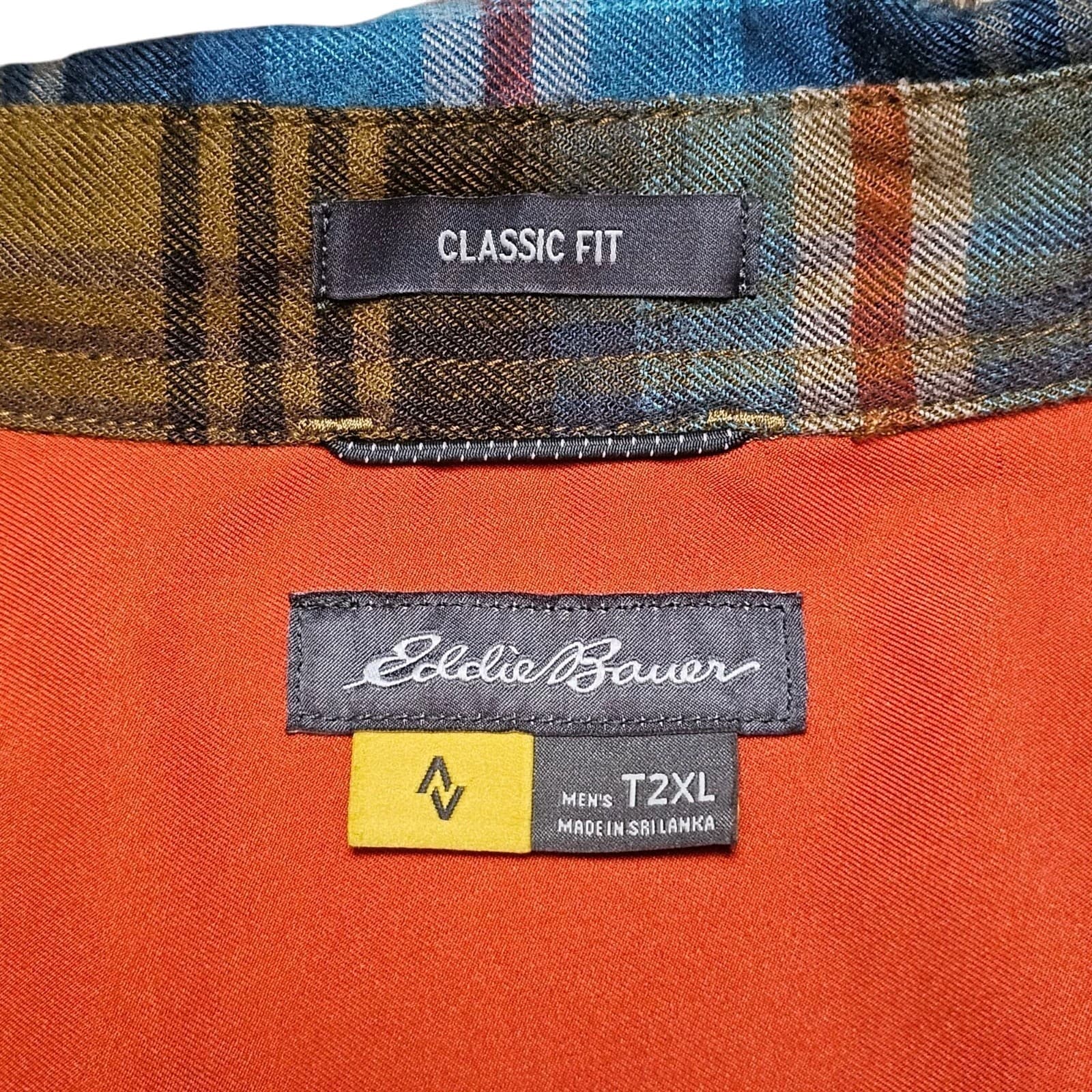 EDDIE BAUER CLASSIC FIT PLAID TRAVELER BUTTON UP SHIRT MENS SZ T2XL - Thumbnail 10
