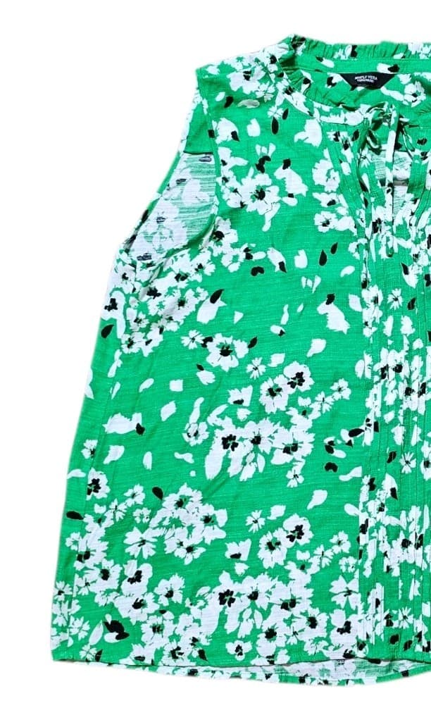 Simply Vera Wang Green Floral Print Sleeveless Tank Top Womans Size Xl - Thumbnail 4