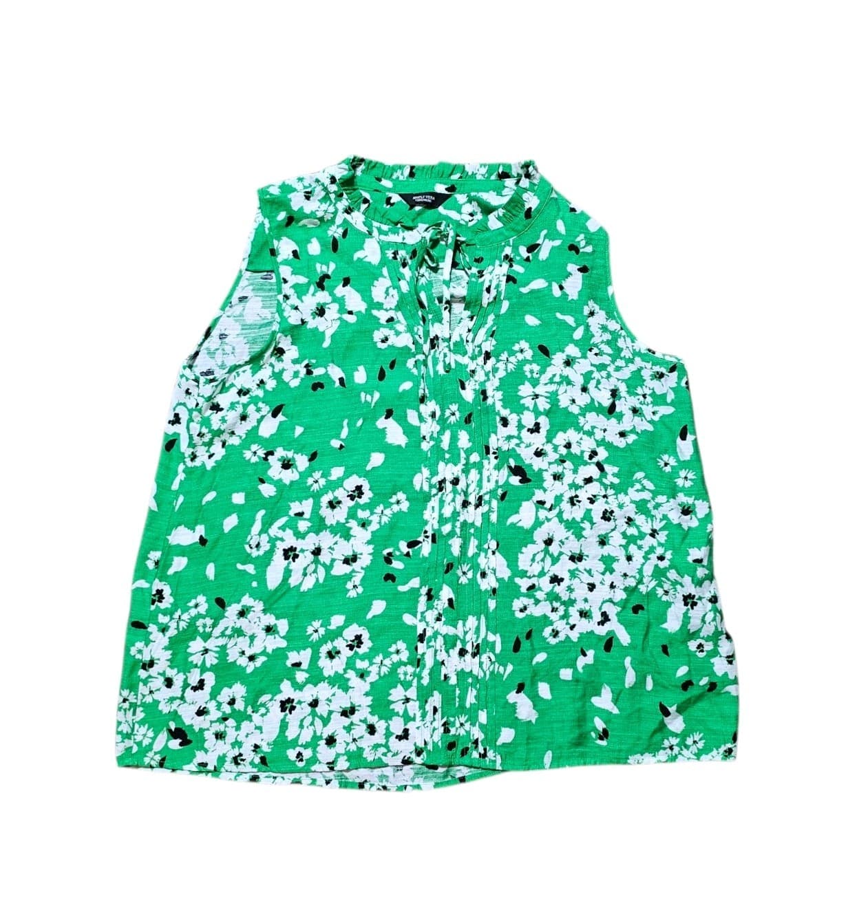 Simply Vera Wang Green Floral Print Sleeveless Tank Top Womans Size Xl