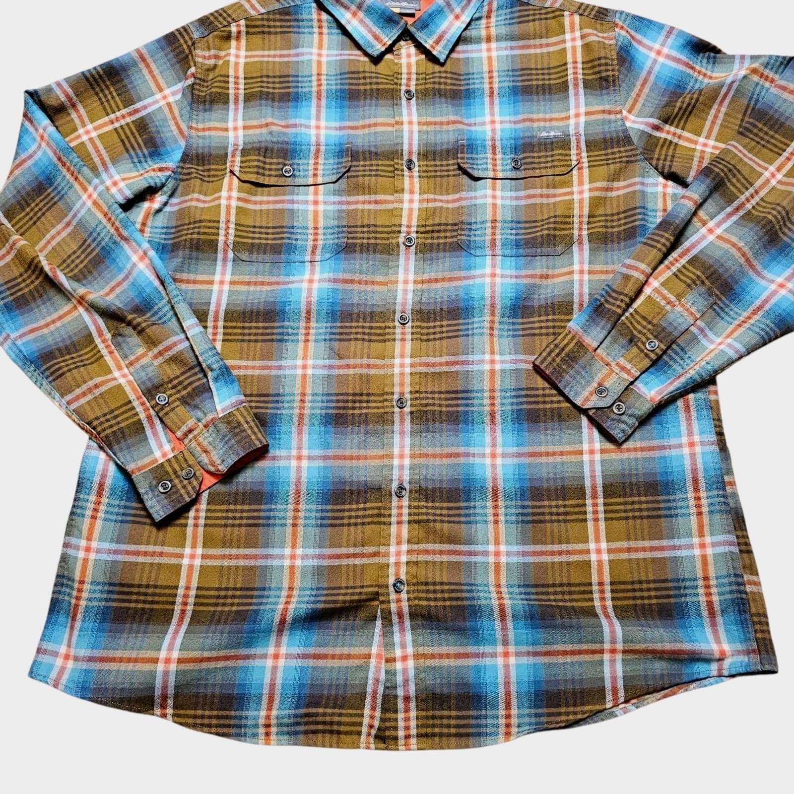 EDDIE BAUER CLASSIC FIT PLAID TRAVELER BUTTON UP SHIRT MENS SZ T2XL - Thumbnail 3