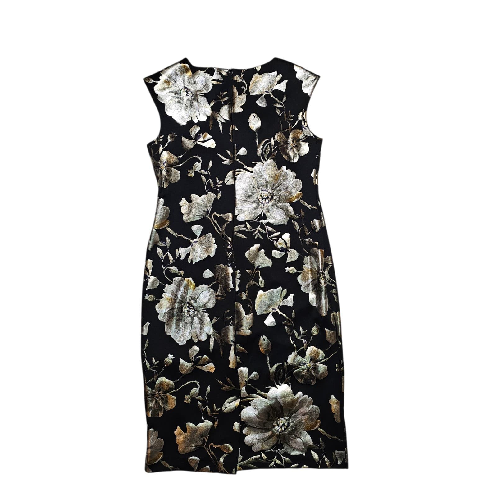 roz & ALI Sheath Dress Black with Shiny Floral Pattern size 12 - Thumbnail 5